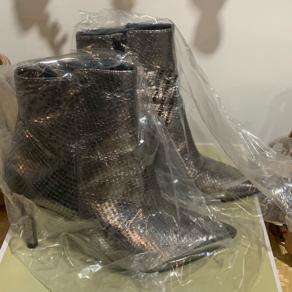 Michael Kors Silver Metallic Ankle Boots - Picture 5 of 5